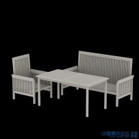 一组漂亮的户外桌椅组合3D模型.zip